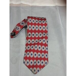 J.S.A. Bank Executive Collection 100% Silk Tie, 57"x4", Geometric Pattern, USA